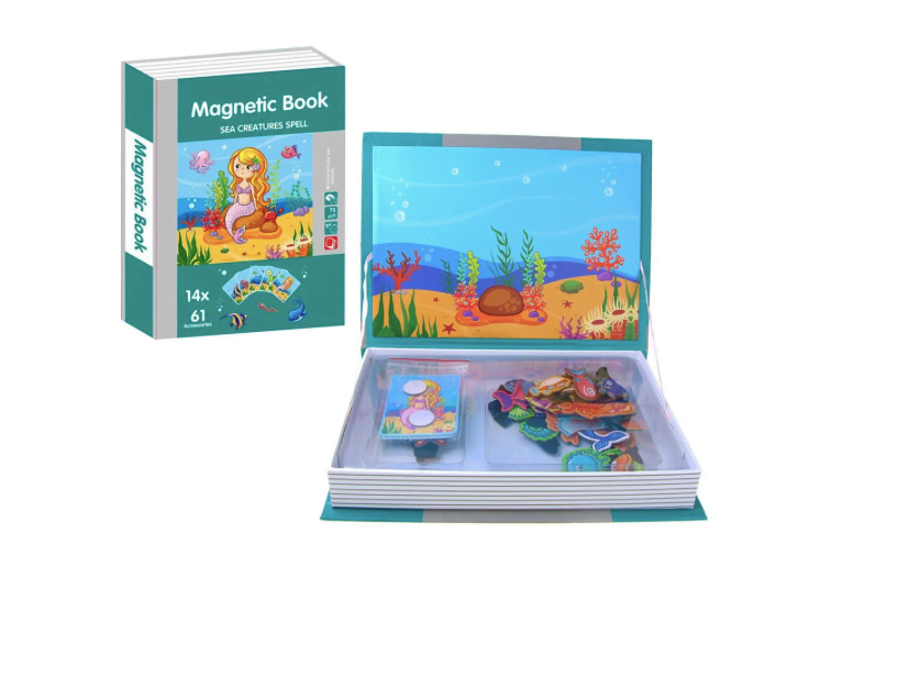 Puzzle magnetic-Carte educativa Mica Sirena, 3 ani
