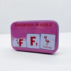 Joc educativ de asociere cu carti de joc cu animale in cutie metalica