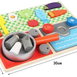 Joc de rol din lemn cu bucatarie tip Montessori