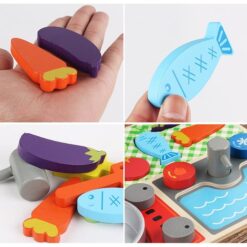 Joc de rol din lemn cu bucatarie tip Montessori