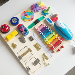 Placa senzoriala cu activitati Montessori - Busy Board