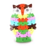 Puzzle din lemn 3D cu Numere si Alfabet - Bufnita