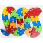 Puzzle 3D din lemn cu Numere si Alfabet - Sarpe