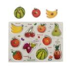Puzzle Incastru din lemn cu Fructe in limba romana