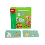 Set Puzzle de asociere cu 2 piese - Ce mananca Animalele, 18 luni+