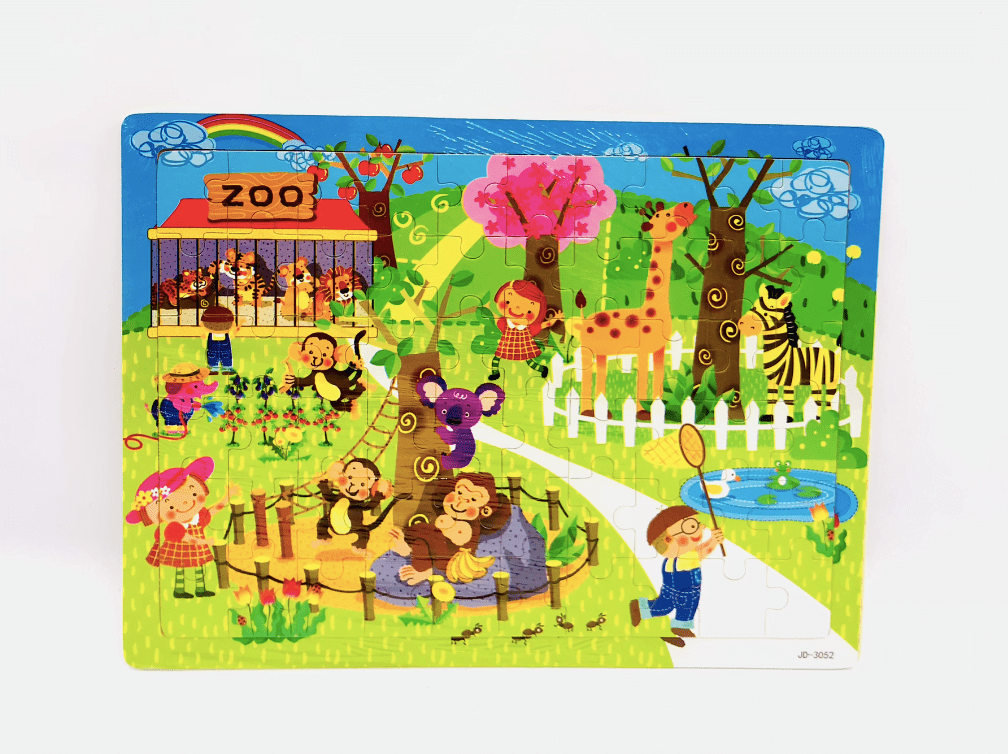 Puzzle din lemn - Animale la Zoo