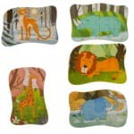 Set 5 Puzzle-uri cu Animale Salbatice, 3 ani