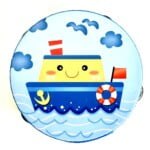 Tamburina din lemn Albastra - instrument muzical