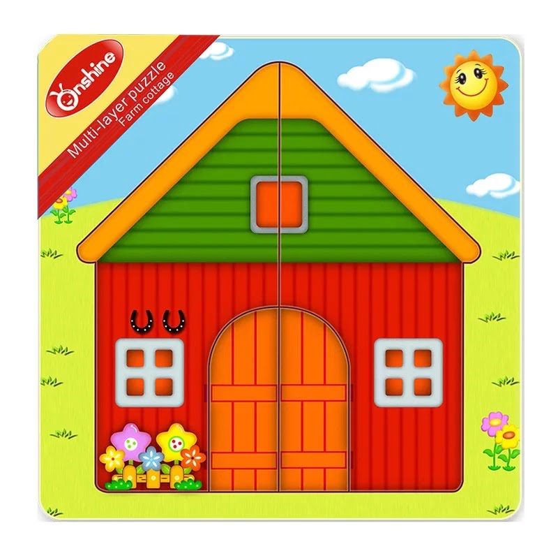 Puzzle multistrat din lemn - La ferma