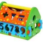 Casuta din lemn 5 in 1 activitati cu cifre, forme, 3 ani