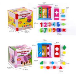 Cilindru din lemn cu sortator cifre si culori, 3 ani