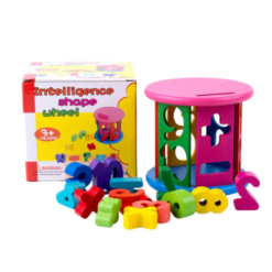 Cilindru din lemn cu sortator cifre si culori, 3 ani