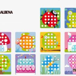 Joc mozaic lemn cu butoni mari 62 piese