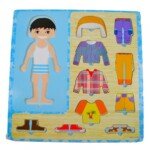 Puzzle incastru din lemn - Imbraca Baiatul