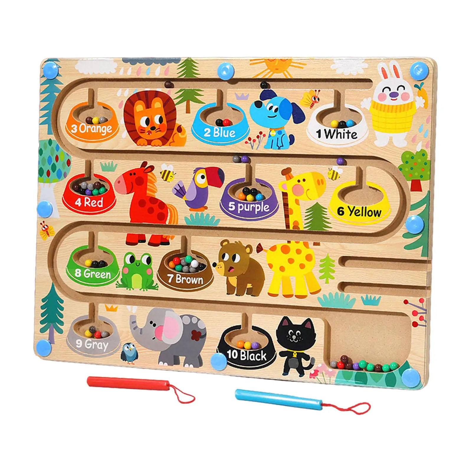 Labirint magnetic , joc sortare culori, 3 ani