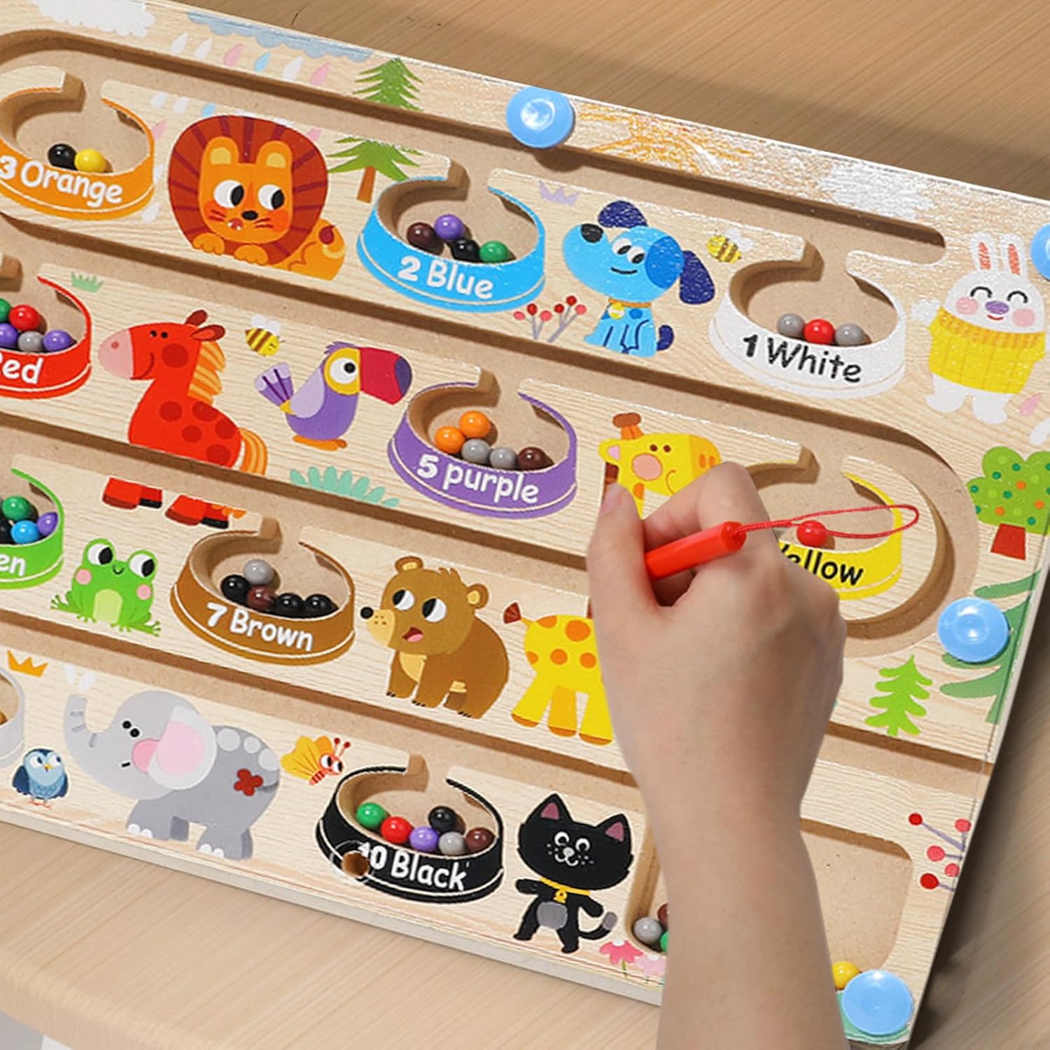Labirint magnetic , joc sortare culori, 3 ani