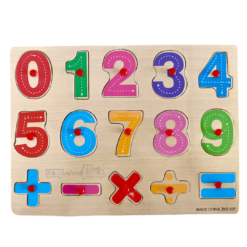 Puzzle Incastru din Lemn cu Cifre si semne aritmetice