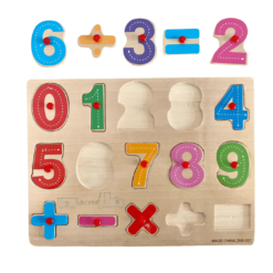 Puzzle Incastru din Lemn cu Cifre si semne aritmetice