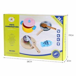 Ustensile bucatarie pentru copii - set din lemn 9 piese 09