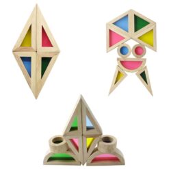 Cuburi senzoriale montessori din lemn - Kaleidoscope