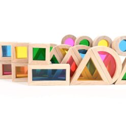 Cuburi senzoriale montessori din lemn - Kaleidoscope