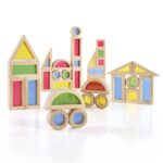 Cuburi senzoriale montessori din lemn - Kaleidoscope, 12 piese, 18 luni+