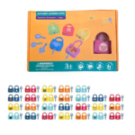 Joc de indemanare si asociere cu cifre si lacate, 52 piese, 3 ani