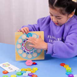 Joc din lemn 2 in 1 - Invata ceasul si Matematica