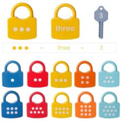 Joc de indemanare si asociere cu cifre si lacate, 52 piese