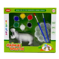 Set de pictat figurina in miniatura, tempera, culori acrilice - Hipopotam