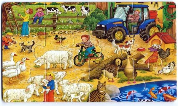 Carte Puzzle din lemn - Viata la ferma