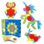 Joc Educativ Tangram cu 130 Piese din lemn, 3 ani