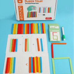 Joc educativ din lemn cu betisoare pentru prescolari