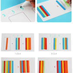 Joc educativ din lemn cu betisoare pentru prescolari