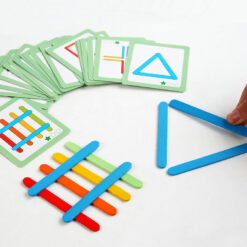 Joc educativ din lemn cu betisoare pentru prescolari