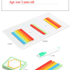 Joc educativ din lemn cu betisoare pentru prescolari