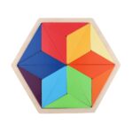 Joc mozaic - Hexagon puzzle din lemn