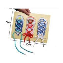 Joc puzzle lemn - Invatam sa ne legam sireturile