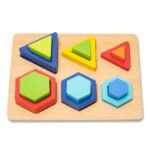 Puzzle din lemn - Sortator de forme geometrice si culori