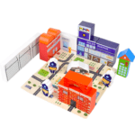 Set 25 cuburi constructie din lemn - Politie