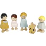 Set de Papusi din lemn pentru Case de Papusi