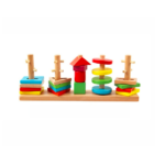 Sortator din lemn forme geometrice cu 5 coloane