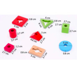 Sortator din lemn forme geometrice cu 5 coloane