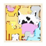 Puzzle educativ din lemn - Tetris 3D cu animale