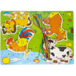 Jucarie educativa din lemn de snuruit - Animale domestice