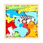 Puzzle educativ din lemn – Tetris 3D cu animale salbatice