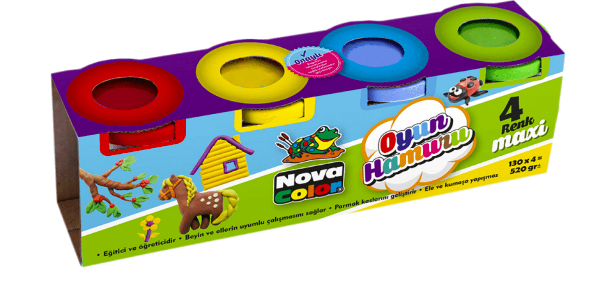 Set Plastilina 4 culori - Rosu, galben, albastru, verde