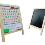 Tabla de scris pliabila din lemn cu 2 fete, 38 cm