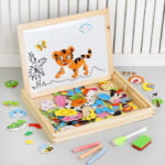 Carte Puzzle din lemn magnetica - Animale Salbatice