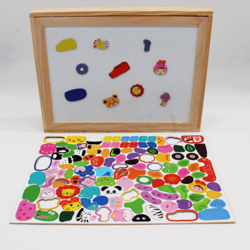 Carte Puzzle din lemn magnetica - Tematica Animale